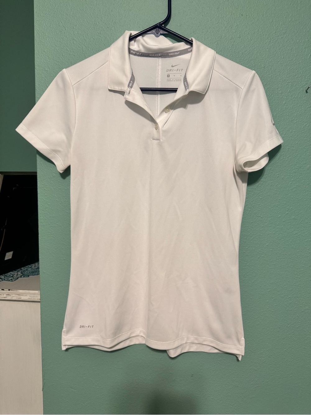 Nike White Women's Short-Sleeve Dri-FIT Polo